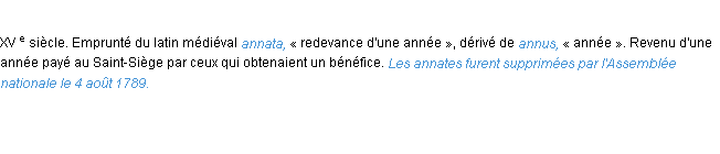 Définition annate ACAD 1986