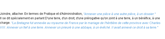 Définition annexer ACAD 1835