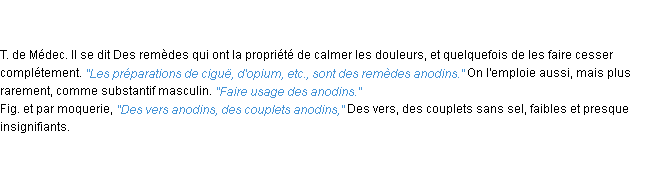 Définition anodin ACAD 1835
