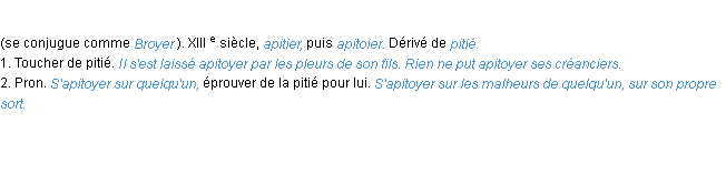 Définition apitoyer ACAD 1986