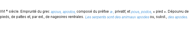 Définition apode ACAD 1986