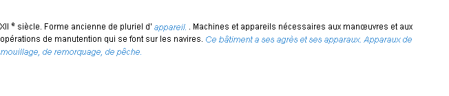 Définition apparaux ACAD 1986