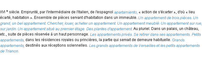 Définition appartement ACAD 1986