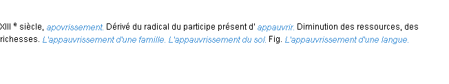 Définition appauvrissement ACAD 1986