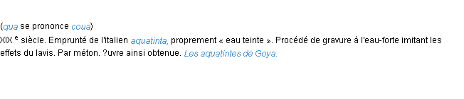 Définition aquatinte ACAD 1986