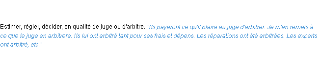 Définition arbitrer ACAD 1835