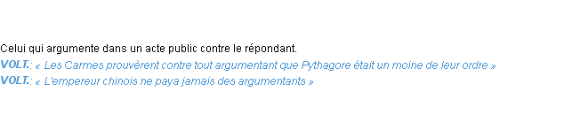 Définition argumentant Emile Littré