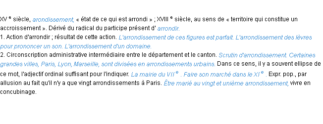 Définition arrondissement ACAD 1986
