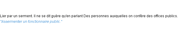 Définition assermenter ACAD 1835