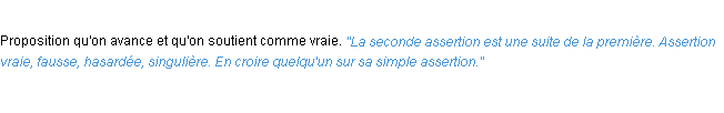 Définition assertion ACAD 1932