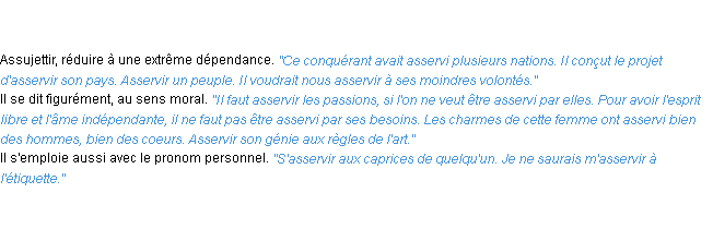 Définition asservir ACAD 1835