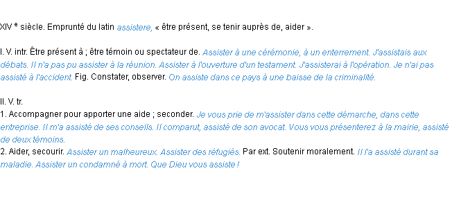 Définition assister ACAD 1986