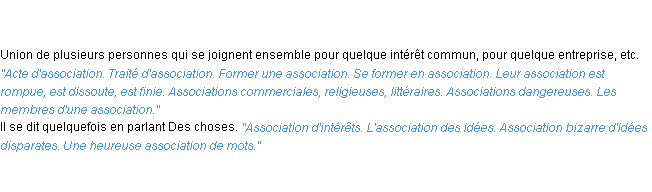 Définition association ACAD 1835