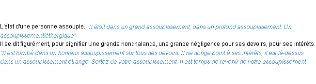 Définition assoupissement ACAD 1798