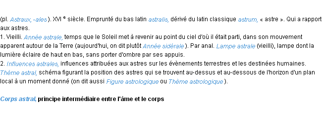 Définition astral ACAD 1986