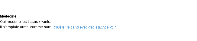 Définition astringent ACAD 1932