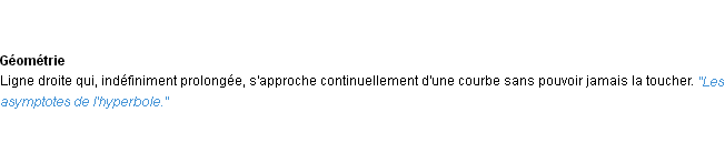 Définition asymptote ACAD 1932
