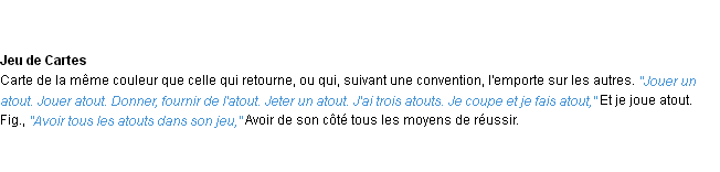 Définition atout ACAD 1932