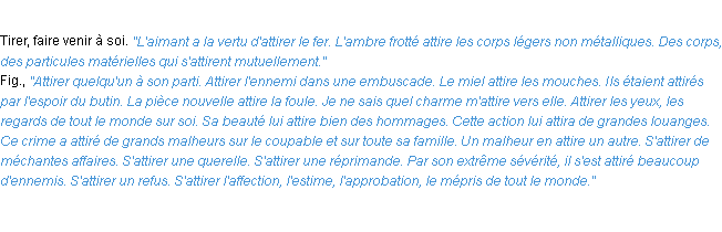 Définition attirer ACAD 1932
