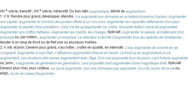 Définition augmenter ACAD 1986