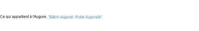 Définition augural ACAD 1798