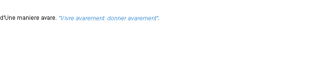 Définition avarement ACAD 1694