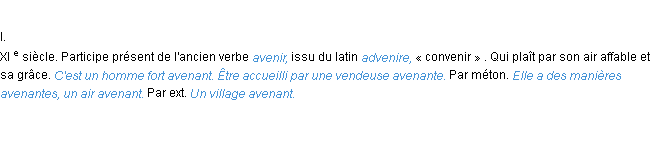 Définition avenant ACAD 1986