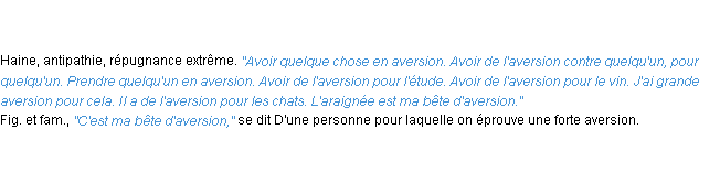 Définition aversion ACAD 1835