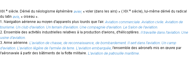 Définition aviation ACAD 1986