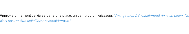 Définition avitaillement ACAD 1835