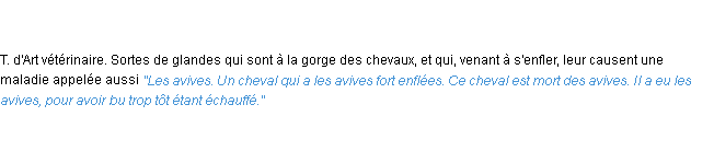 Définition avives ACAD 1835