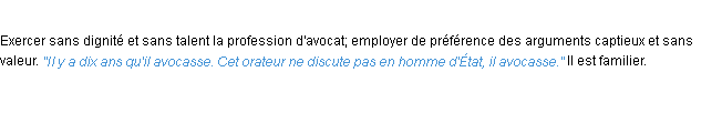 Définition avocasser ACAD 1932
