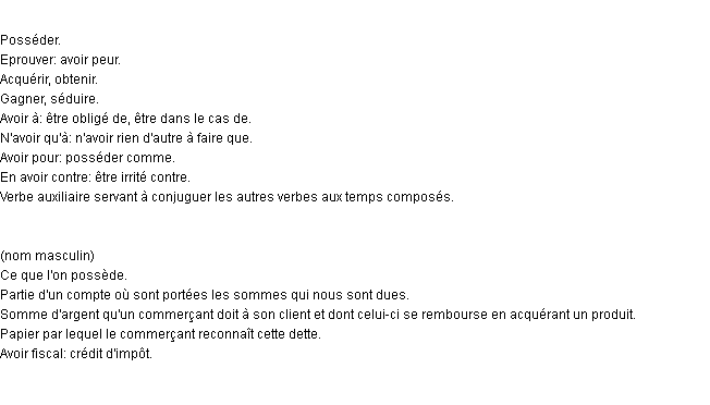Définition avoir