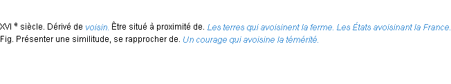 Définition avoisiner ACAD 1986