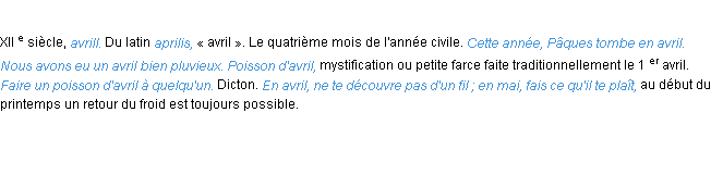 Définition avril ACAD 1986