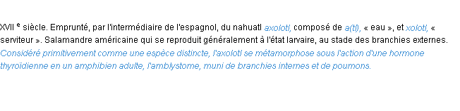 Définition axolotl ACAD 1986