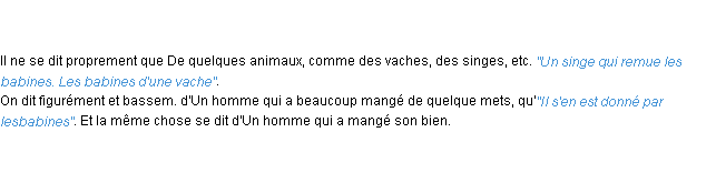 Définition babine ACAD 1798
