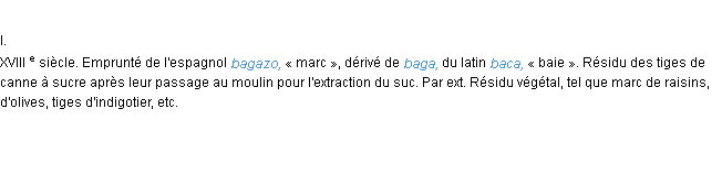 Définition bagasse ACAD 1986