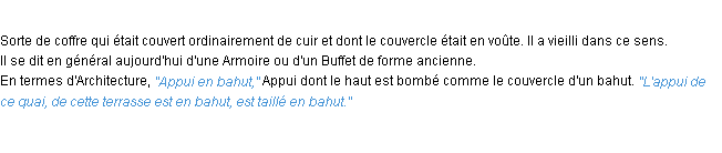 Définition bahut ACAD 1932
