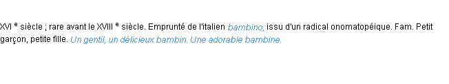 Définition bambin ACAD 1986