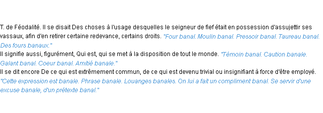 Définition banal ACAD 1835