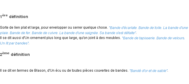 Définition bande ACAD 1798