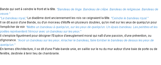 Définition bandeau ACAD 1932
