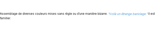 Définition bariolage ACAD 1835