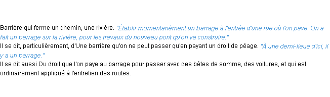 Définition barrage ACAD 1835