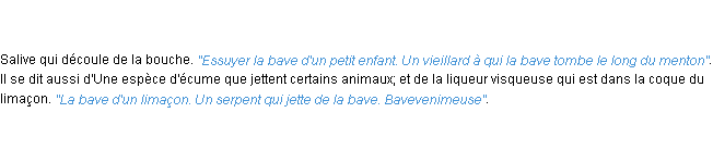 Définition bave ACAD 1798