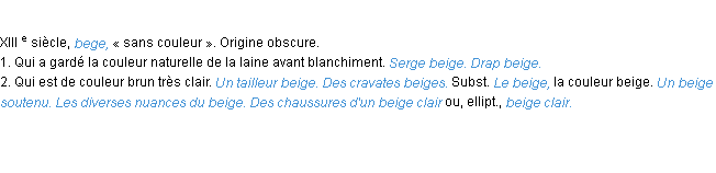 Définition beige ACAD 1986