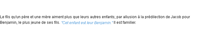 Définition benjamin ACAD 1835