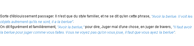 Définition berlue ACAD 1798