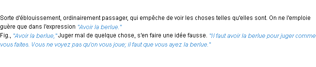 Définition berlue ACAD 1932